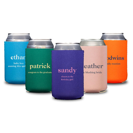 Design Your Own Big Name with Text Collapsible Koozies